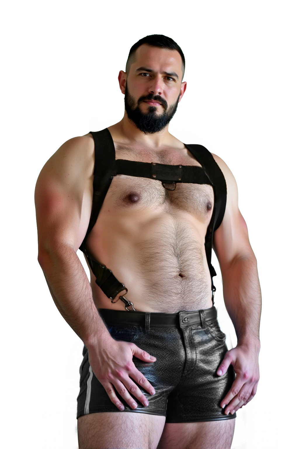 Joyglove Luxury Double-Processed Leather Harness Shorts