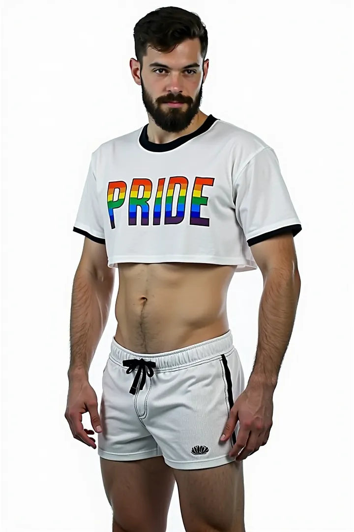 Joyglove Pride Rainbow Crop Top & Shorts Set