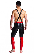 Joyglove Red & Black PU Leather Suspender Leggings – X-Back Fetish Pants