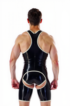 Joyglove Open-Crotch PU Leather Wrestling Bodysuit