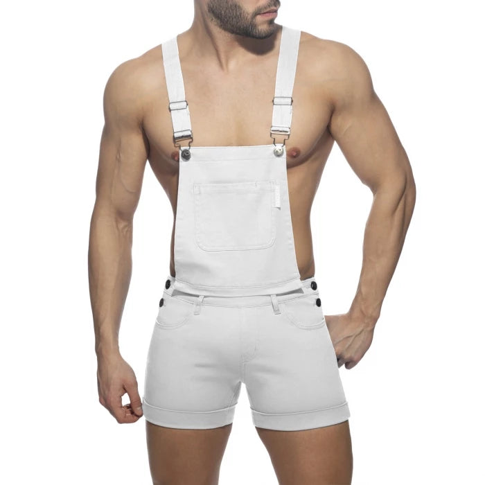 Joyglove Sporty Sky Blue Overall Shorts with Adjustable Suspenders & Slim Fit