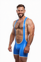 Joyglove Sexy Stretch Shiny PU leather Bodysuit for Men