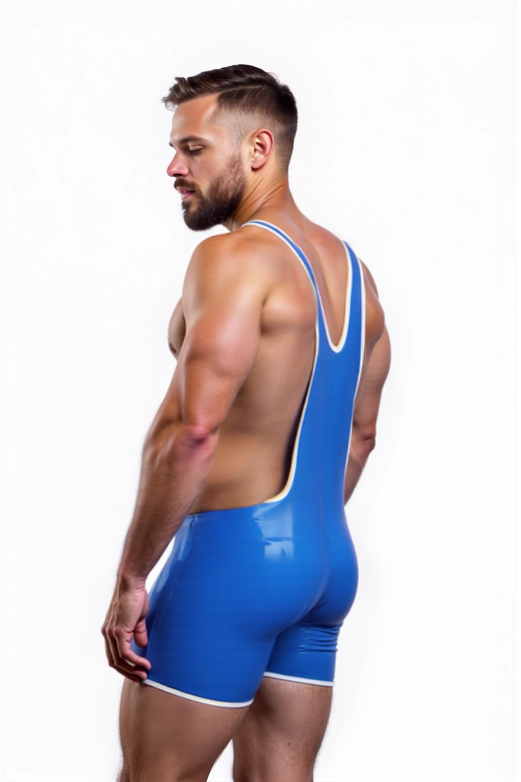 Joyglove Sexy Stretch Shiny PU leather Bodysuit for Men