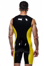 Joyglove Men's Zip-Front Pu Leather Look Bodysuit