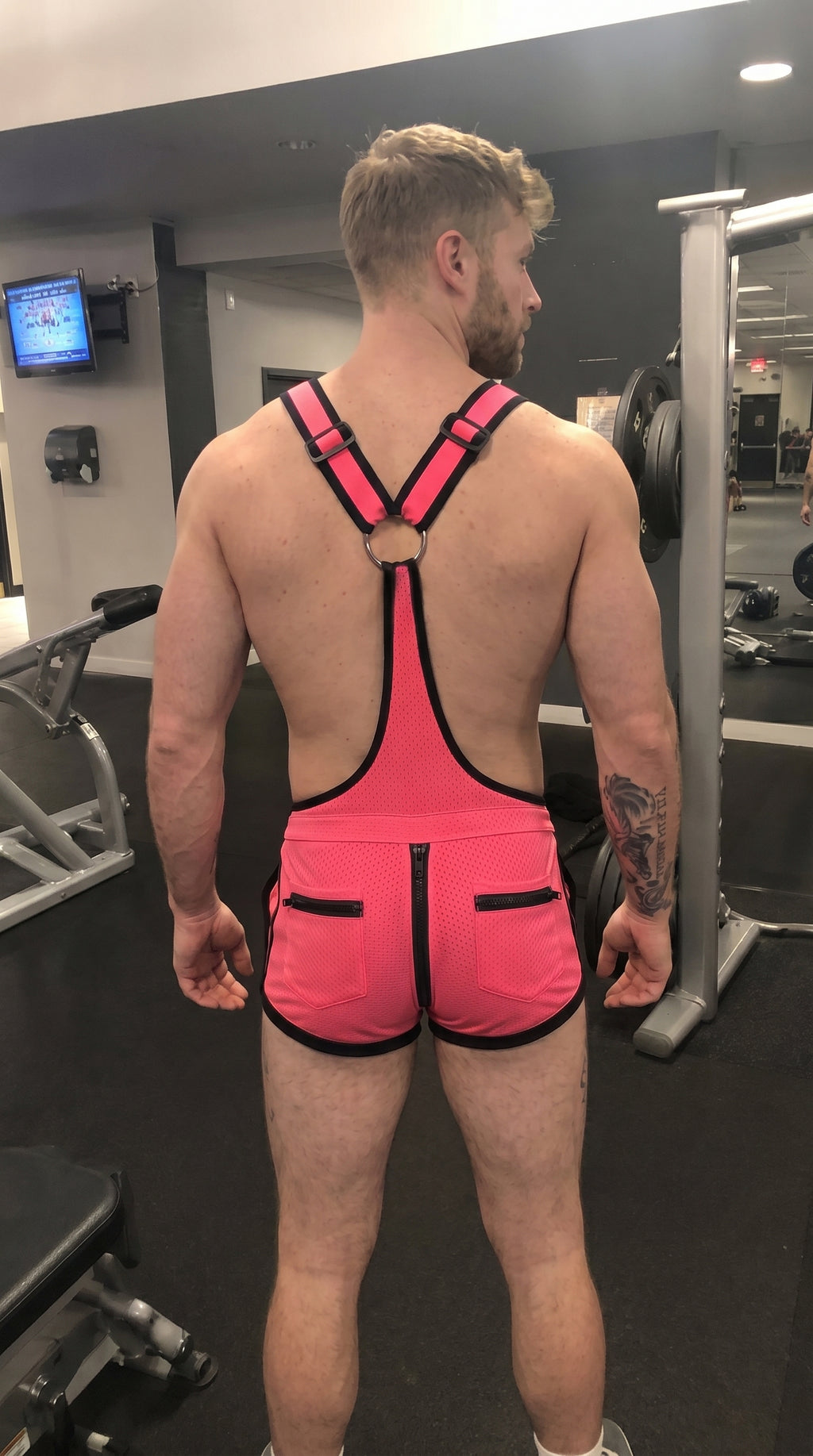 Men's Neon Mesh Overall Shorts - Festival Rave Romper