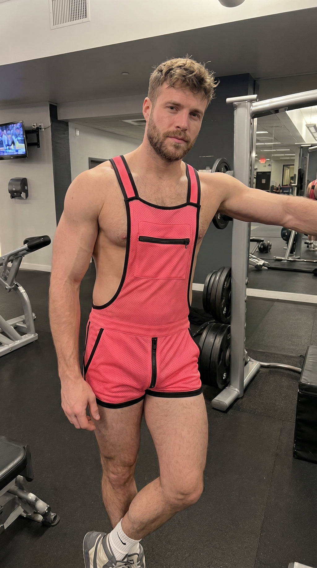 Men's Neon Mesh Overall Shorts - Festival Rave Romper
