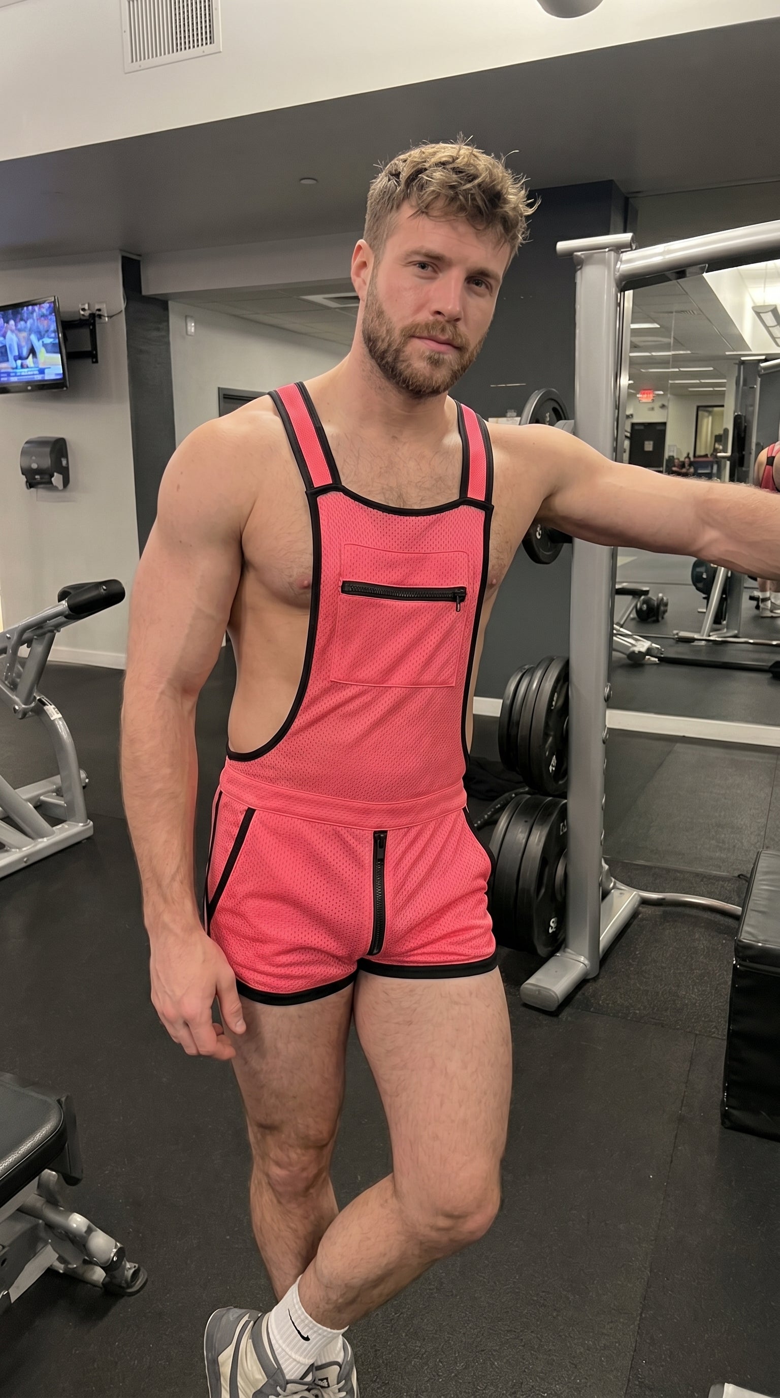 Men's Neon Mesh Overall Shorts - Festival Rave Romper