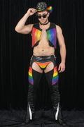 Colorful Cowboy Ensemble with Fringe Vest and Matching （Without a hat）