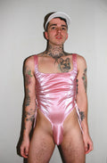 Lace Up Pink Sleeveless Bodysuit