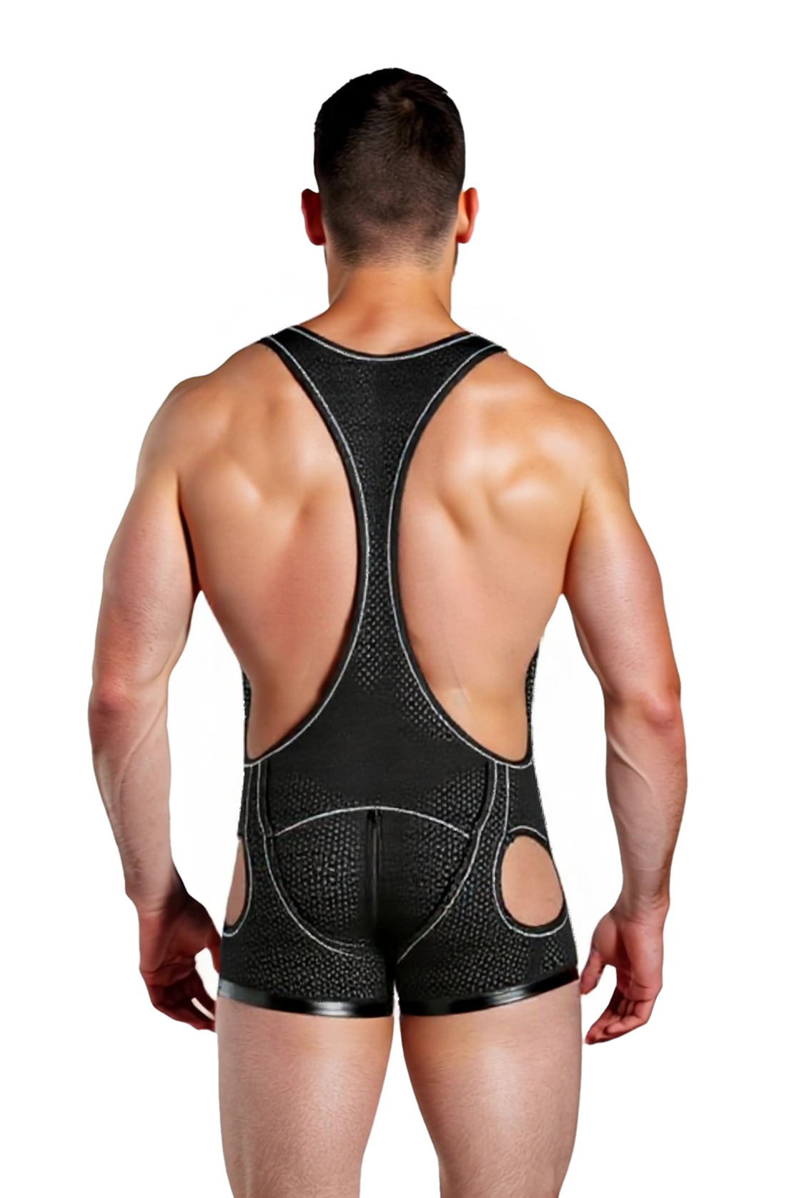Joyglove Men's Mesh Cut-Out Wrestling Singlet