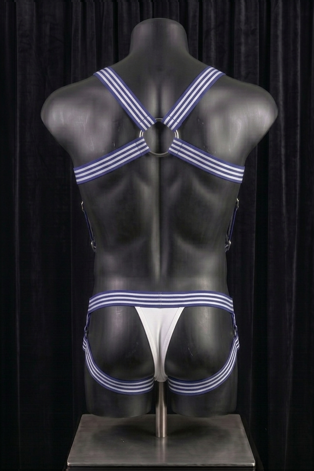 Joyglove Men's Houndstooth Strap Harness Set with Ring Detail and Open Frame Design