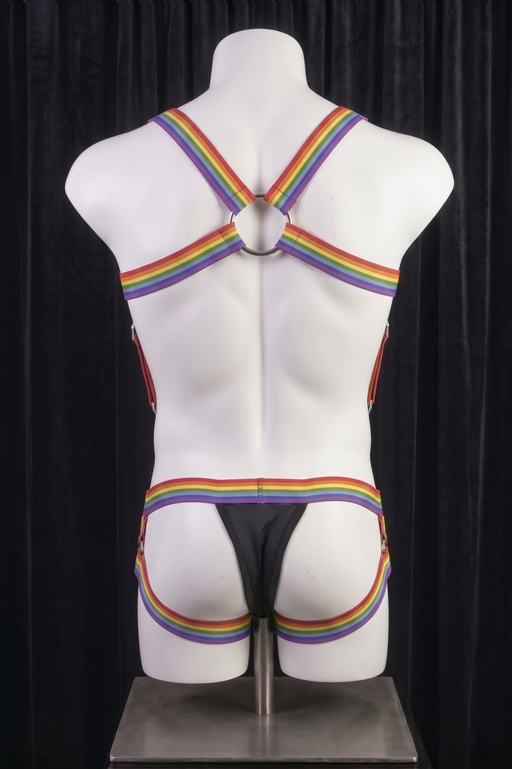 Joyglove Pride Rainbow Strap Harness Set — Chest D-Ring + Supportive Briefs