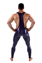 Joyglove Men's Glossy PU Leather Wrestler Singlet