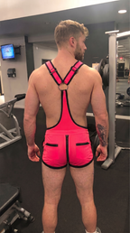 Joy-lgbt Men’s Red Mesh Suspender Shorts Romper