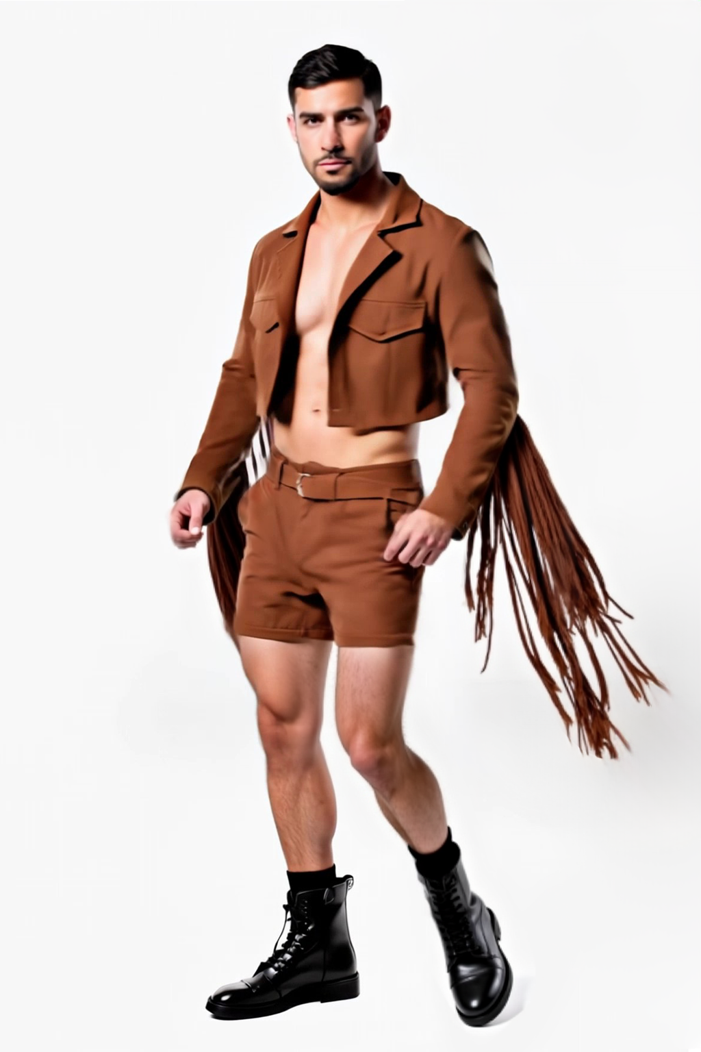 Khaki Festival faux suede fabric.Set – Effortless Style for Spring & Autumn