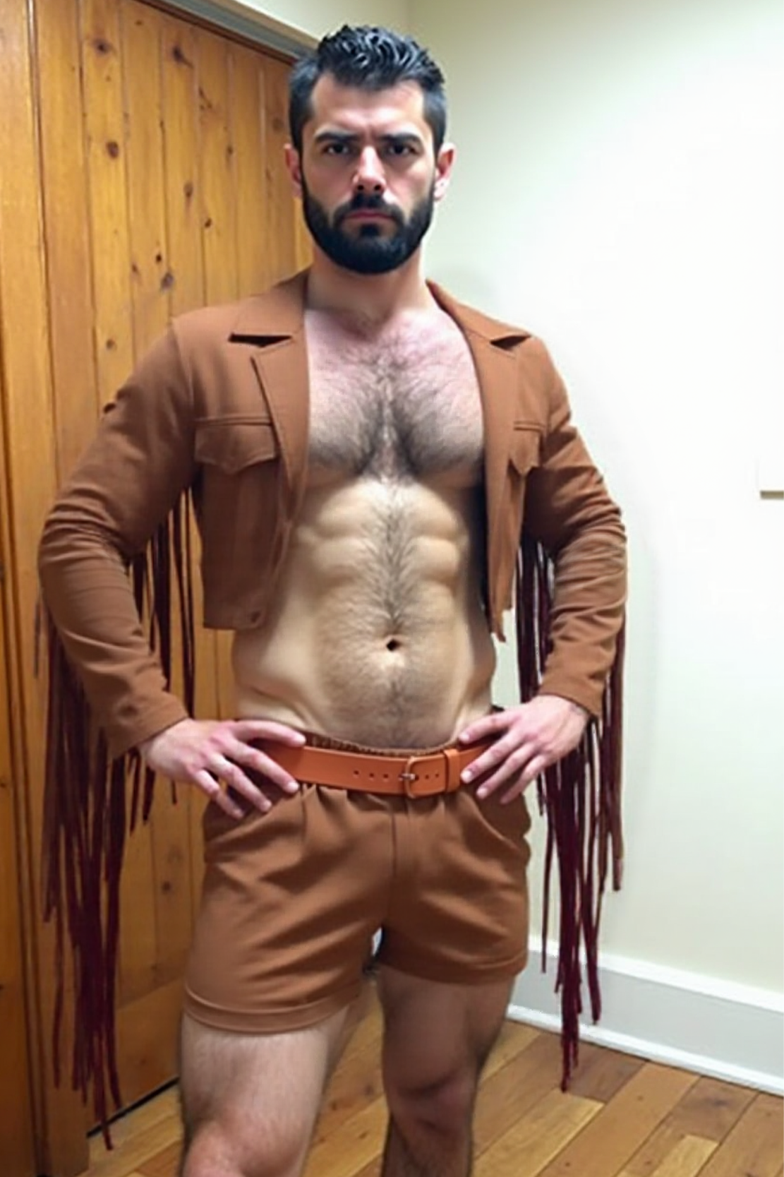 Khaki Festival faux suede fabric.Set – Effortless Style for Spring & Autumn