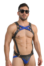 Joyglove Blue X-Chest Harness Set — Rivet Straps + Matching Jockstrap
