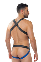 Joyglove Blue X-Chest Harness Set — Rivet Straps + Matching Jockstrap