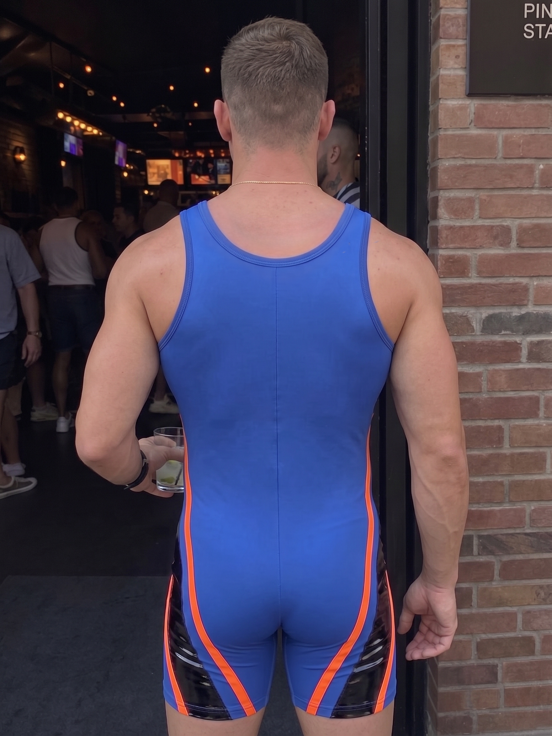 Men's Sexy Wrestling Singlet - Athletic Mesh Bodysuit Sports Supporter with Number 13 Print