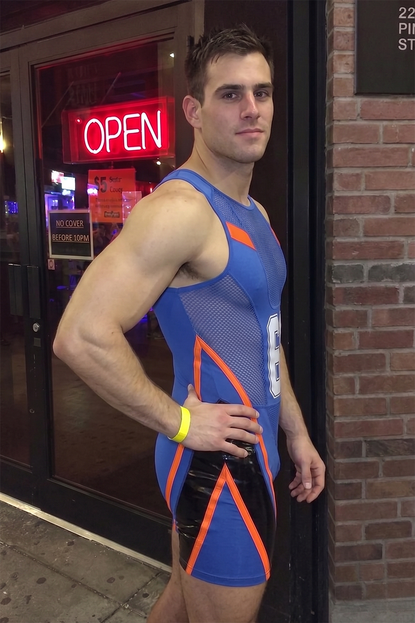 Men's Sexy Wrestling Singlet - Athletic Mesh Bodysuit Sports Supporter with Number 13 Print