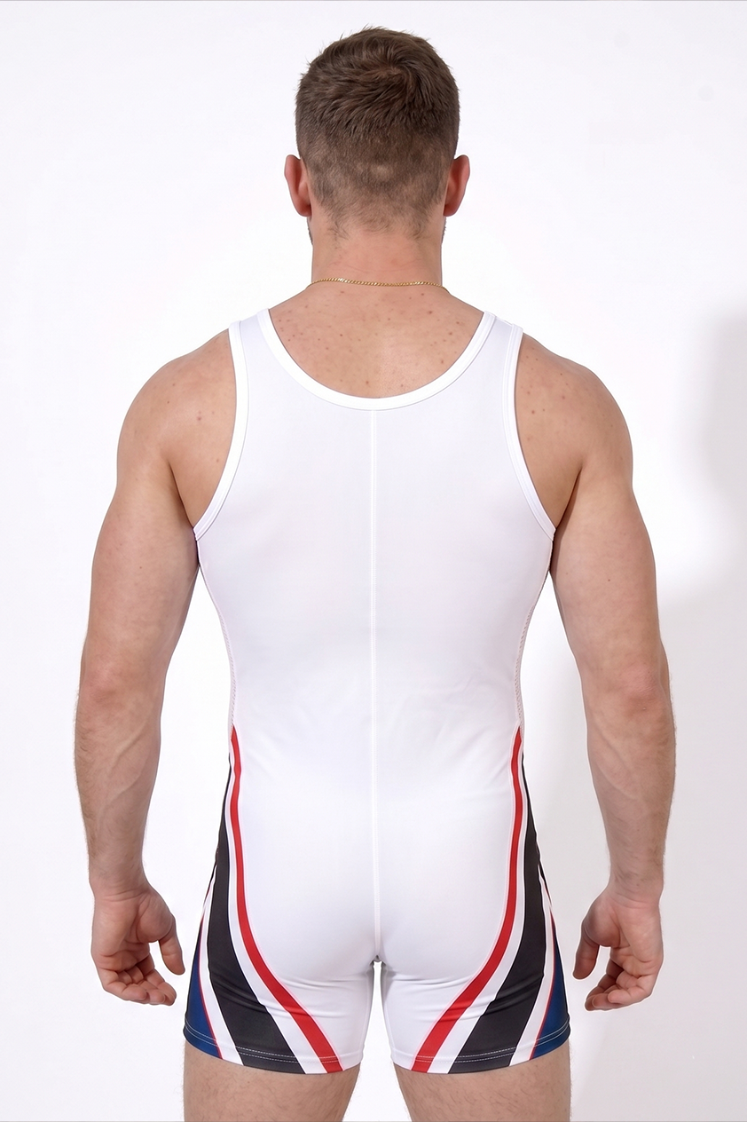 Men's Sexy Wrestling Singlet - Athletic Mesh Bodysuit Sports Supporter with Number 13 Print
