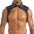 Men's Steampunk Pu Leather Shoulder Armor Harness