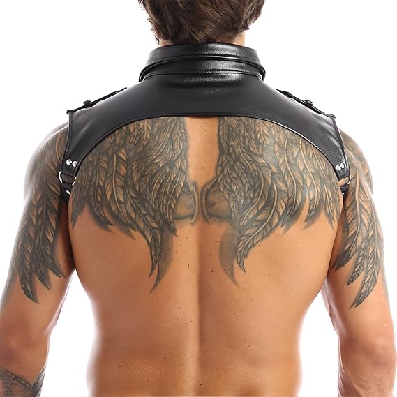 Men's Steampunk Pu Leather Shoulder Armor Harness