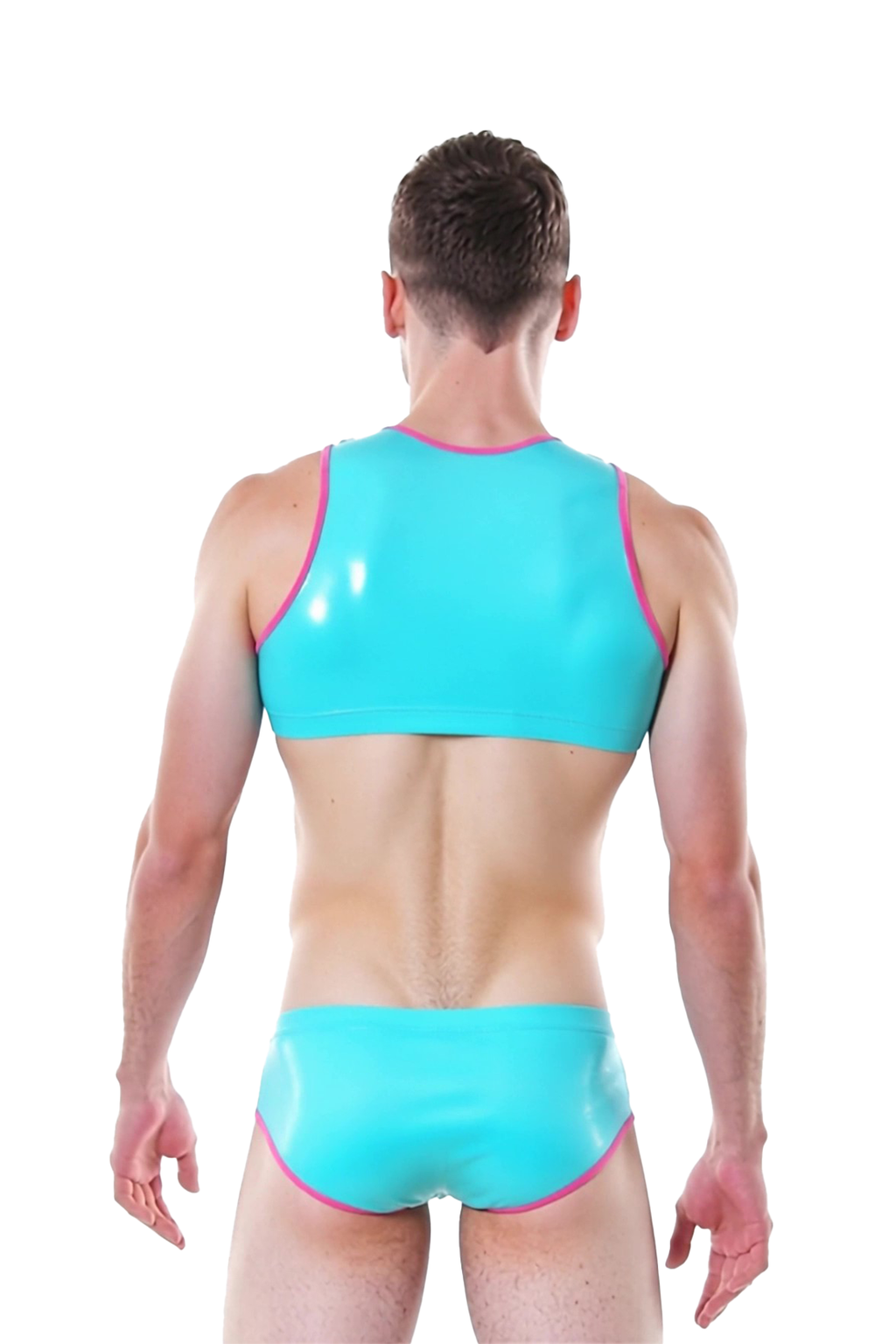 Joyglove Wet Look PU Leather Set – Crop Top + Low-Rise Briefs