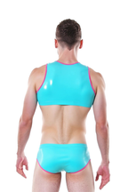 Joyglove Wet Look PU Leather Set – Crop Top + Low-Rise Briefs