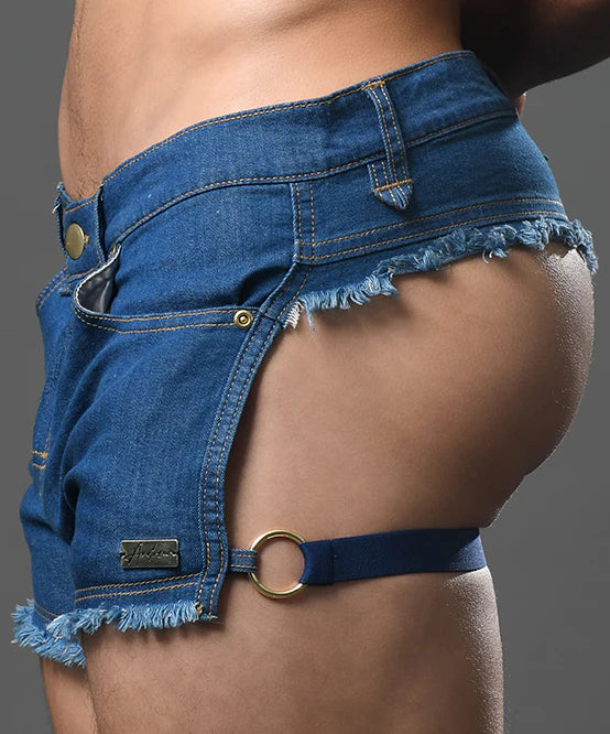 Retro Castro Distressed Exposed-Back Shorts – Bold & Daring Design