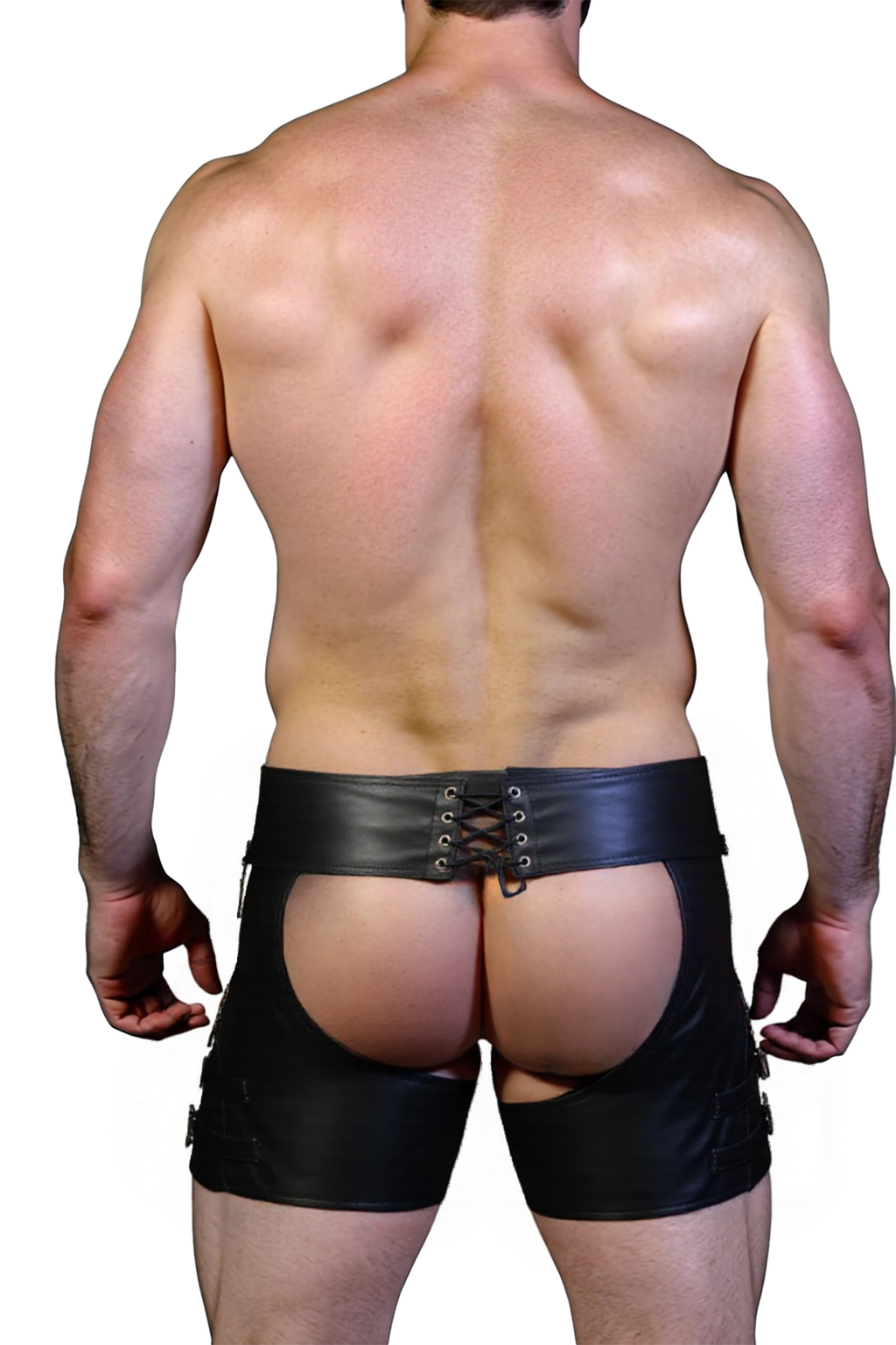 Joyglove Men's Leather Buckled Shorts - Sleek and Edgy Look
