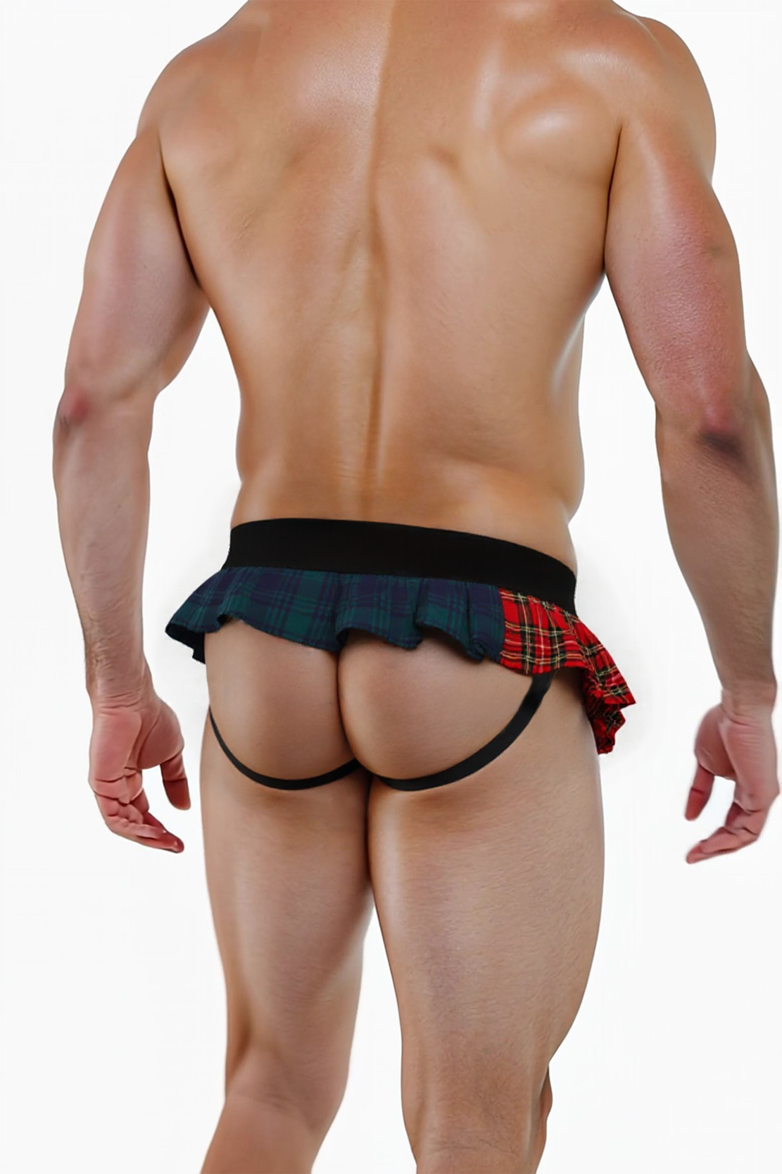 Joyglove Double-Tone Plaid Mini Skirt Thong – Rule-Breaking, Eye-Catching