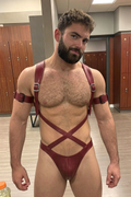 Joyglove Men’s PU Leather Harness Jockstrap Set with Adjustable Arm Straps