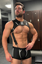 Joyglove Men’s Sport Mesh Harness Set — D-Ring Chest, Clip Suspenders & Boxer Briefs
