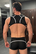 Joyglove Men’s Sport Mesh Harness Set — D-Ring Chest, Clip Suspenders & Boxer Briefs