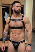 Joyglove Leather BDSM Harness Jockstrap Set | Men's Bondage Festival Fetish Wear