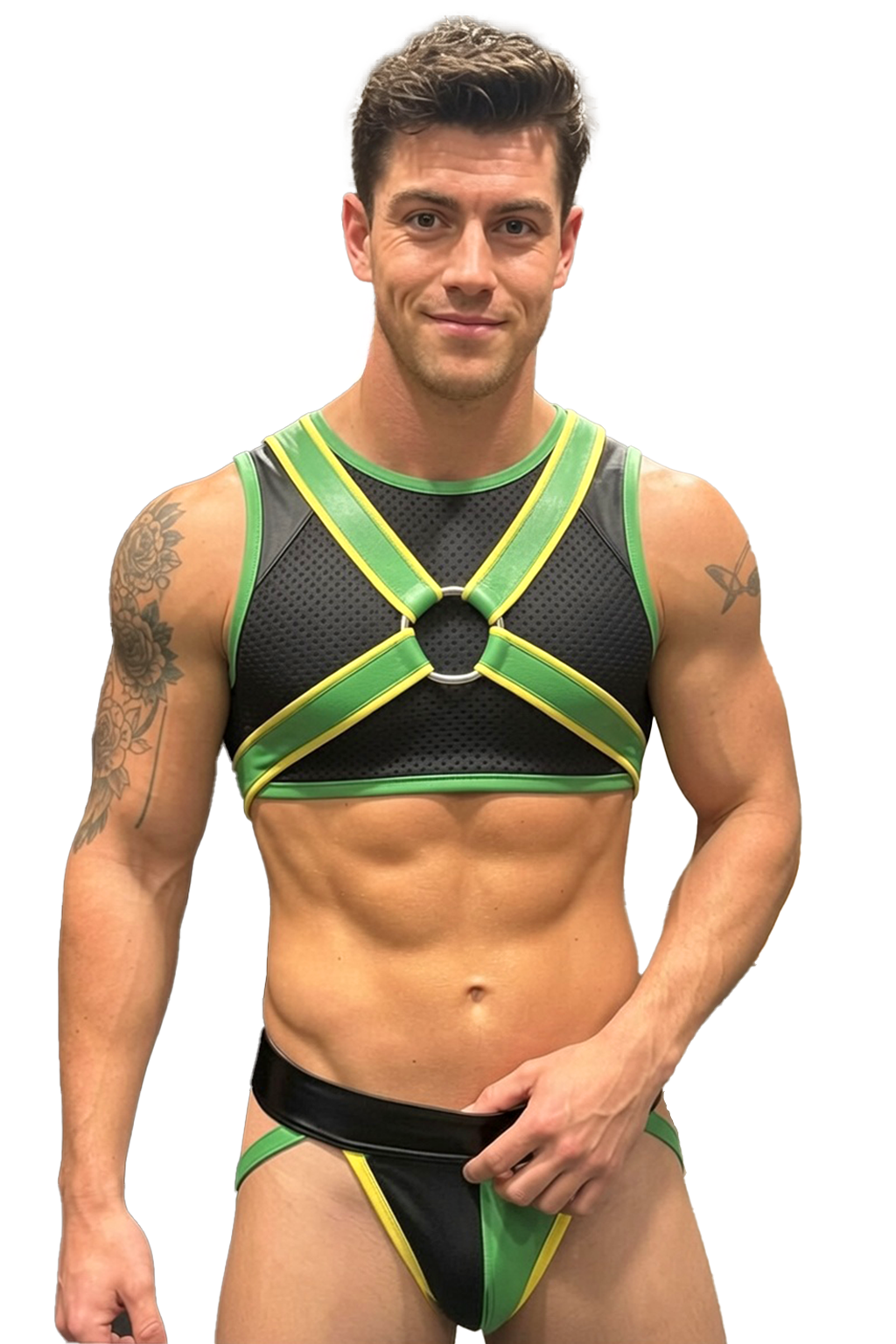 Joyglove Velocity Green Mesh Harness Top & Brief Set