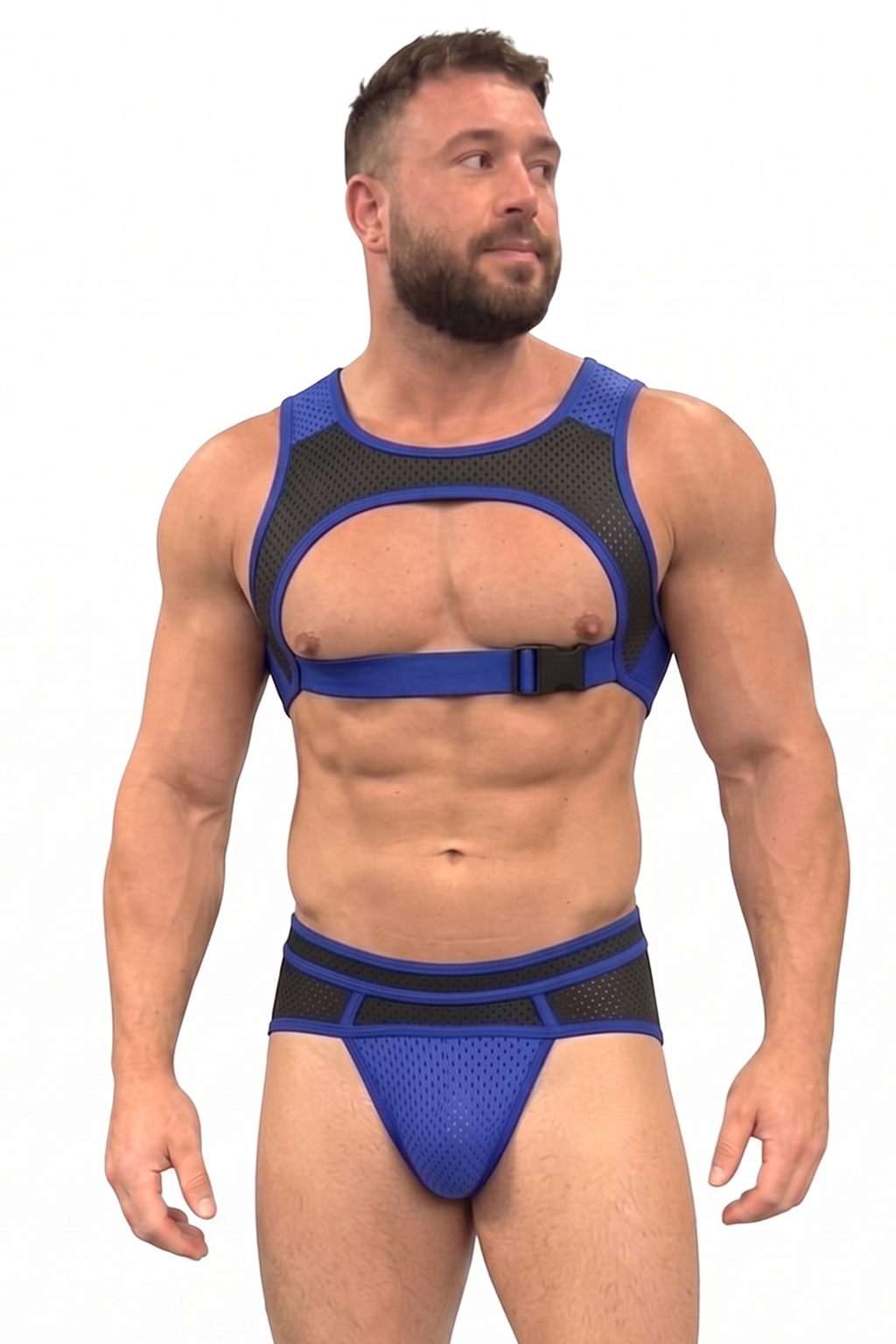 Joyglove Black Leather BDSM Harness Set for Men - Adjustable Chest Harness with Jockstrap（副本）
