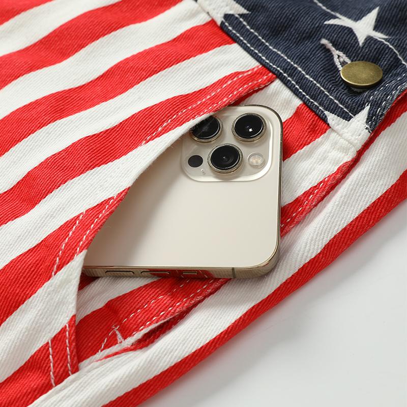 Mysteryglove Patriotic American Flag Overalls	