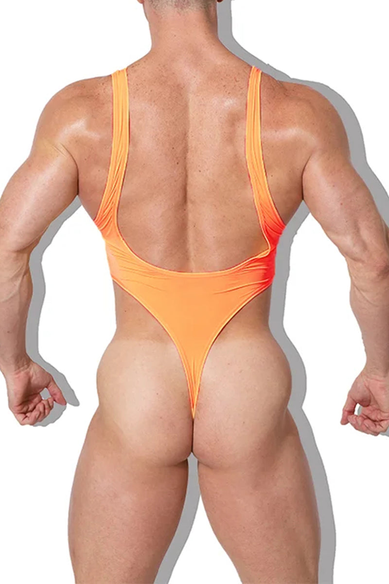 Men's Tank Top Bodysuit - Orange