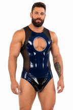 Joyglove Men’s Blue Black Cut-Out Bodysuit