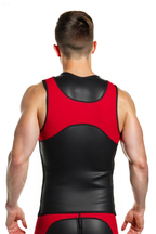 Joyglove Men’s Two-Piece Set – Red and Black Sleeveless Tank Top with Matching Shorts