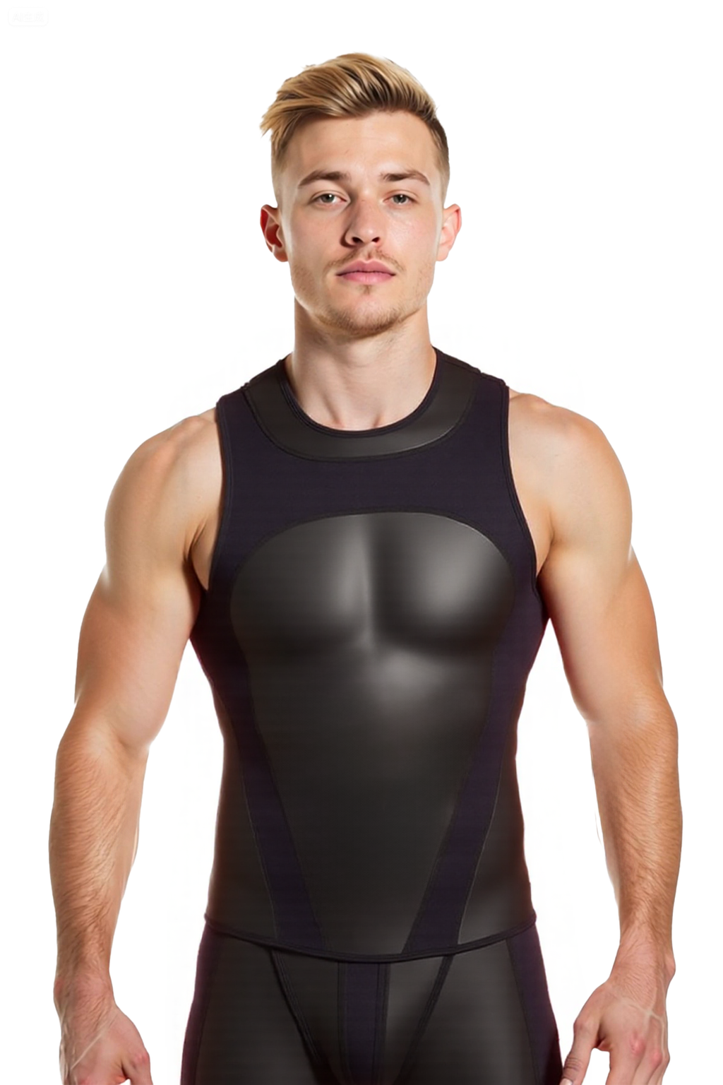 Joyglove Men’s Two-Piece Set – Red and Black Sleeveless Tank Top with Matching Shorts
