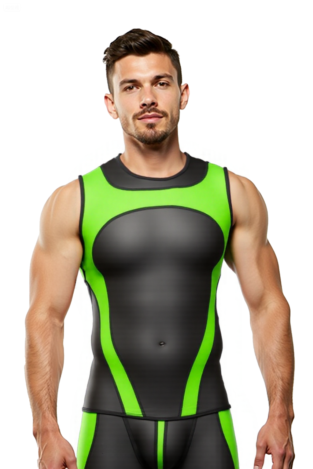 Joyglove Men’s Two-Piece Set – Red and Black Sleeveless Tank Top with Matching Shorts