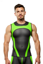 Joyglove Men’s Two-Piece Set – Red and Black Sleeveless Tank Top with Matching Shorts