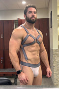 Joy-lgbt Men’s Houndstooth Cross-Strap Harness Set