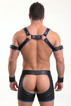 Joy-lgbt Black Blue Harness Shorts Set