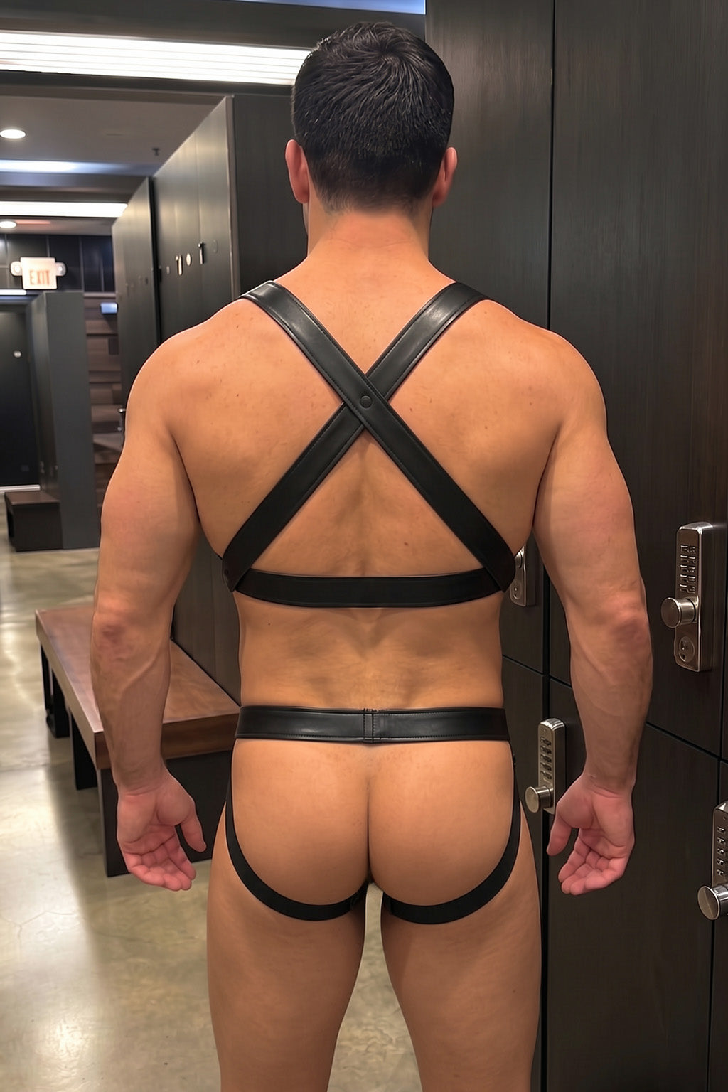 Joy-lgbt Black V-Strap Harness Brief Set