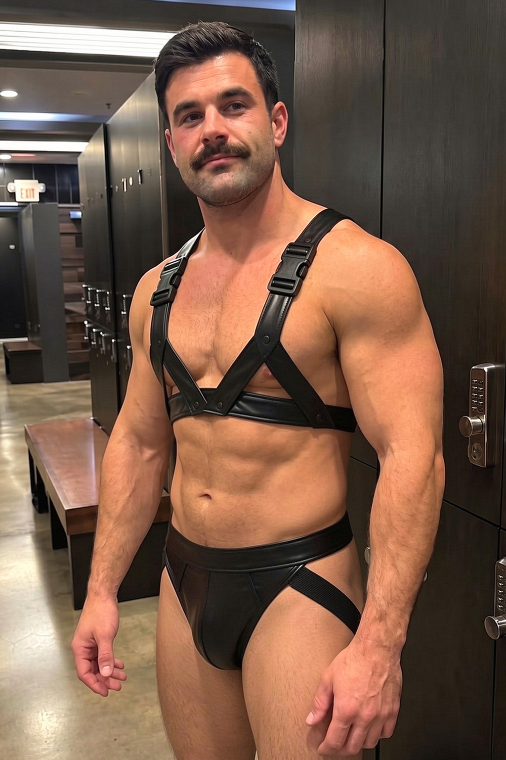 Joy-lgbt Black V-Strap Harness Brief Set