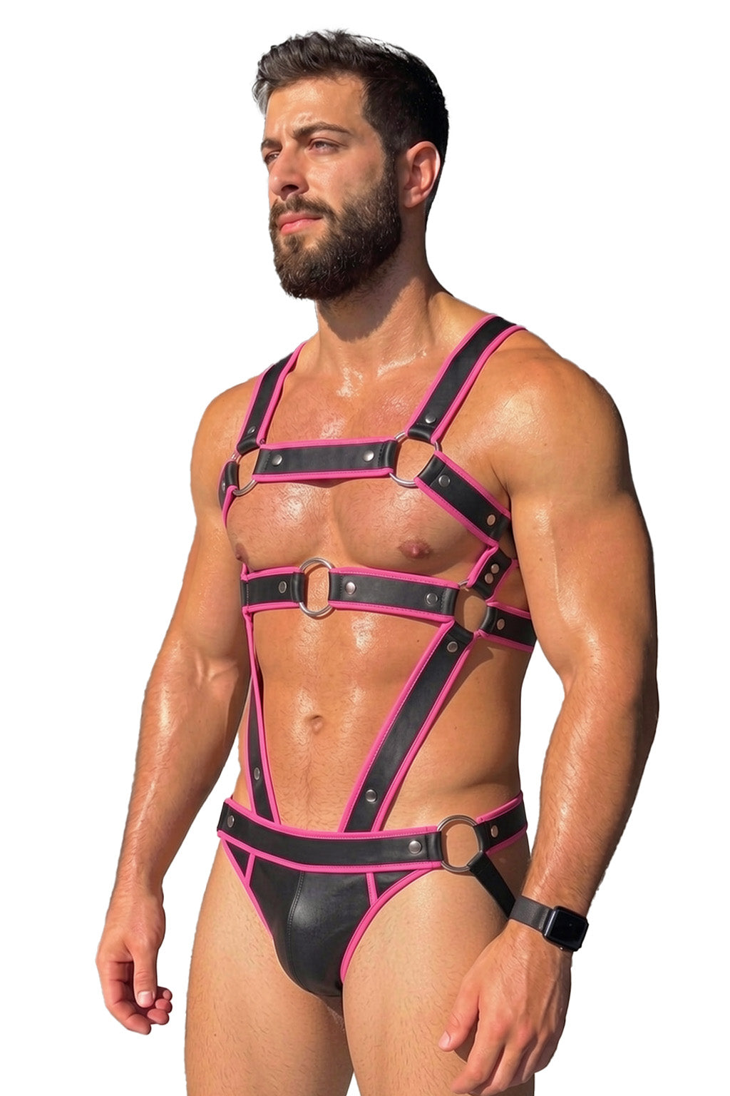 Joy-lgbt Black Yellow Full-Body Harness Set
